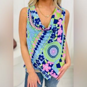 Emily Wonder by Andre by Unit Vibrant Cowl Neck Top
